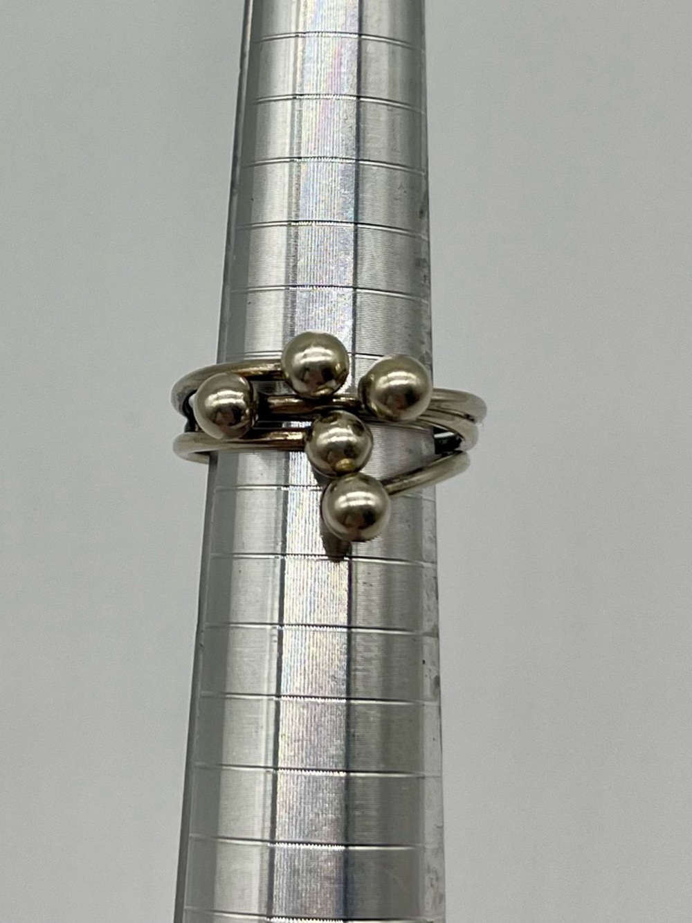 Sterling Silver 925 Multi-Ball Stackable Ring size 7